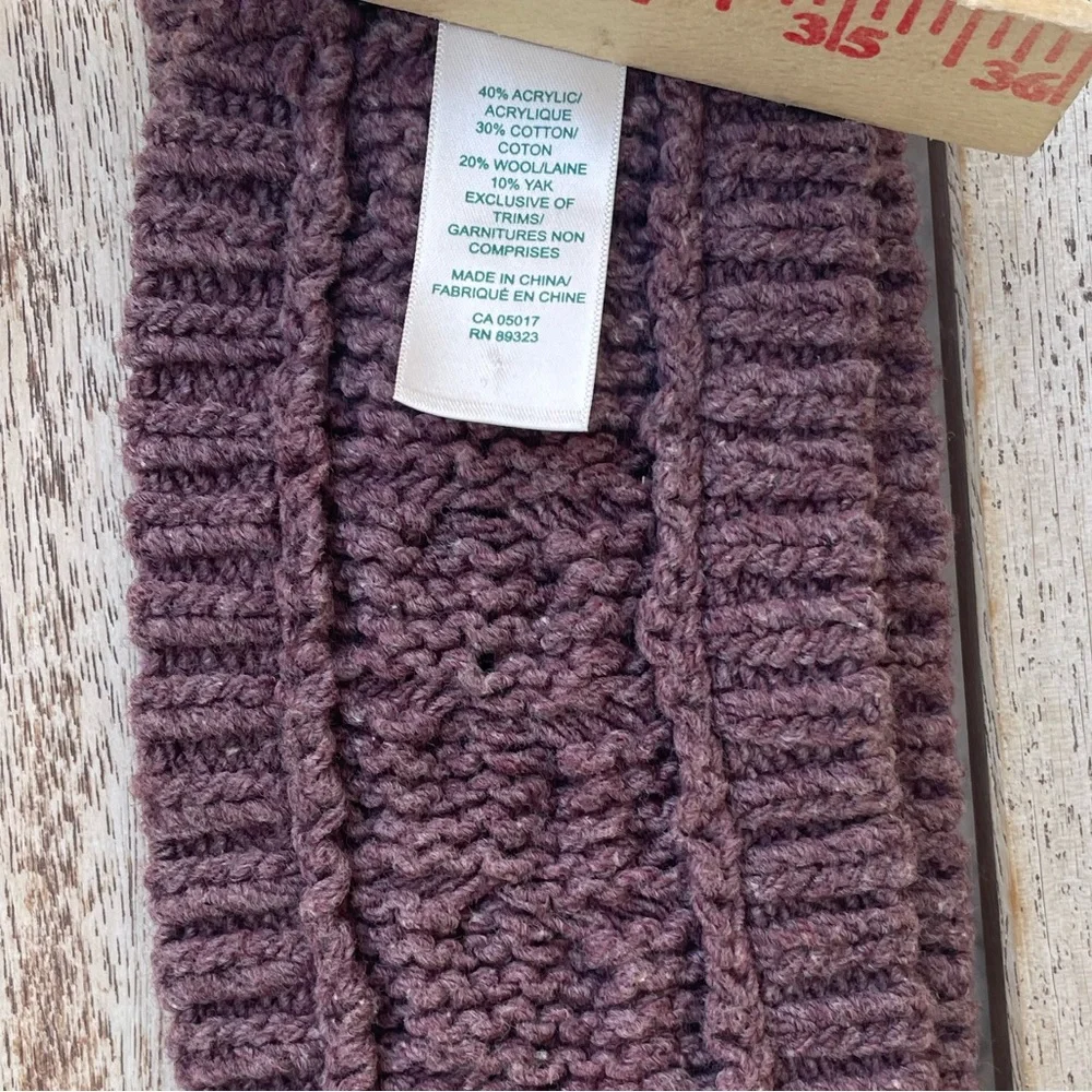 Roots Canada Chunky Stretch Knit Purple Winter Headband